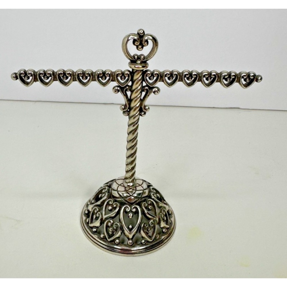 Brighton Jewelry Earring Silver Tone Holder Tree Hearts Cross Signed